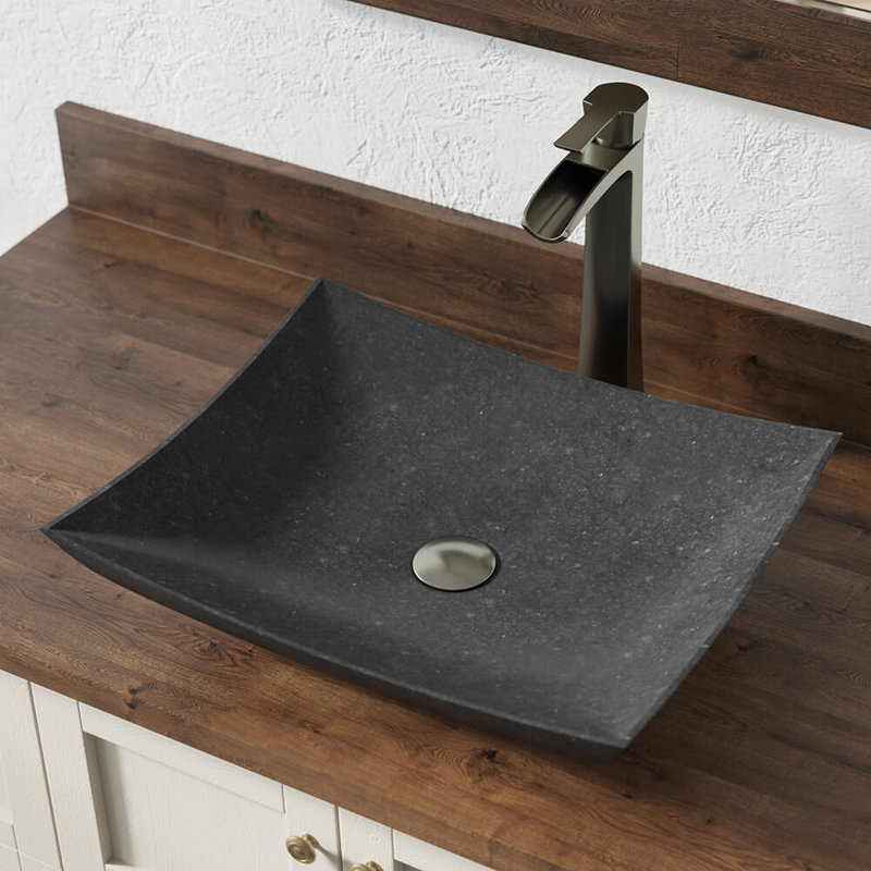 MRDirect Honed Basalt Stone Rectangular Vessel Bathroom Sink with